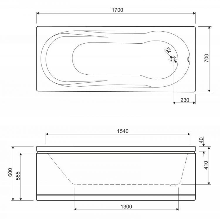 Акриловая ванна CEZARES MODENA