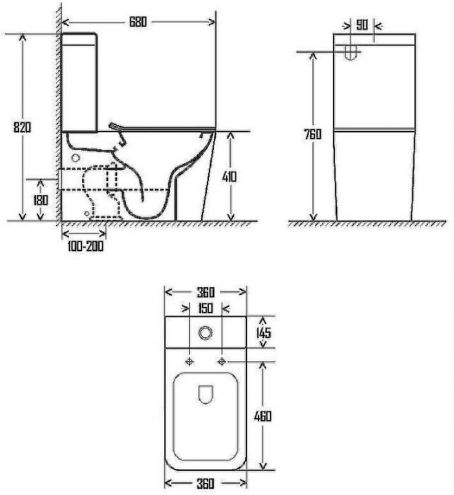Унитаз компакт AQUAme AQM1003 без бачка с сиденьем Микролифт