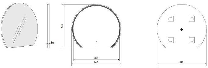 Зеркало Art&Max Savona 84 AM-Sav-840-DS-F с подсветкой с сенсорным выключателем и диммером