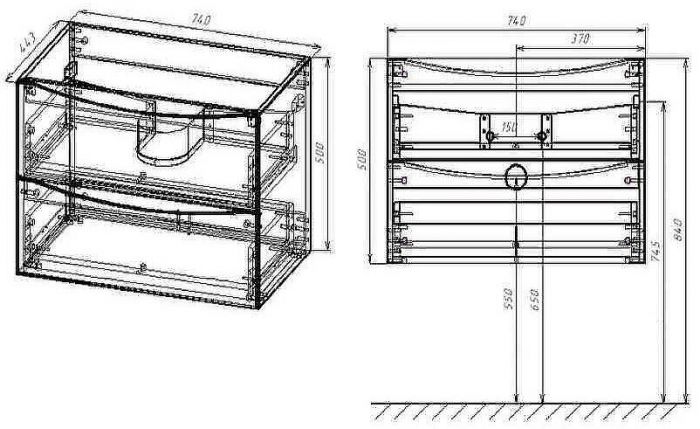 Тумба под раковину Vincea Mia 75 VMC-2MA750RW подвесная R.Wood