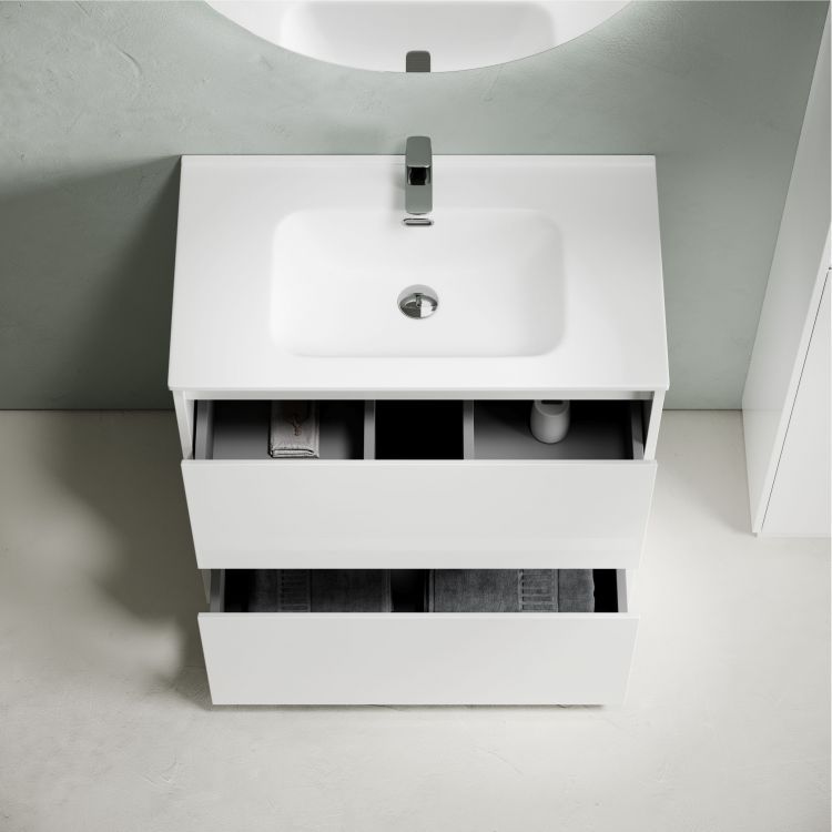 Тумба напольная под раковину SANCOS Libra Floor, белый глянец 790х450х840 мм, LB80FW