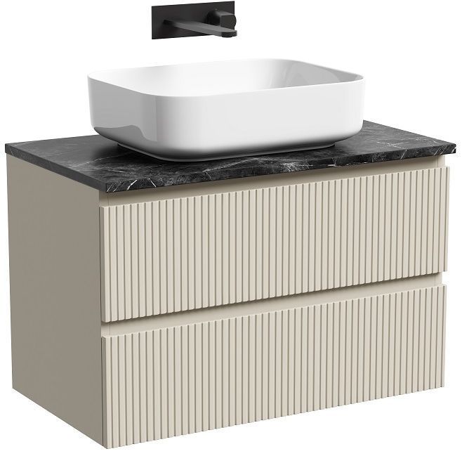 Тумба подвесная SANCOS Snob T, Beige Soft 790х445х500, под столешницу без отверстия под смеситель, цвет Black Sky, SNT80CE