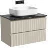 Тумба подвесная SANCOS Snob T, Beige Soft 790х445х500, под столешницу без отверстия под смеситель, цвет Black Sky, SNT80CE