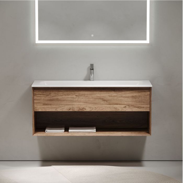 Тумба подвесная SANCOS под раковину Marmi 1.0, дуб чарльстон 1195х445х520, MR1.0120ECH