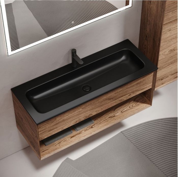 Тумба подвесная SANCOS под раковину Marmi 1.0, дуб чарльстон 1195х445х520, MR1.0120ECH