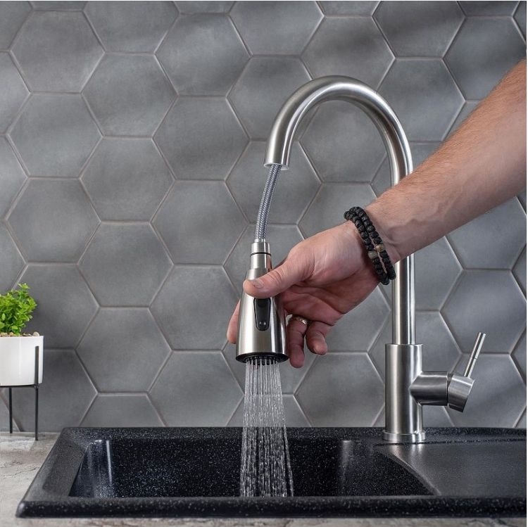 Смеситель для кухни Ростовская Мануфактура Сантехники SUS124-017F-2 Нержавеющая сталь Смеситель для кухни Ростовская Мануфактура Сантехники SUS124-017F-2 Нержавеющая сталь