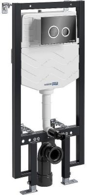 Инсталляция WasserKRAFT Vils 56TLT.010.ME.PB01 для унитаза с клавишей смыва Черный глянец