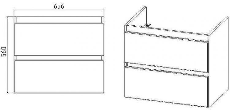 Тумба под раковину VIANT Мальта 70 VMAL70CO-T2YP подвесная Белая Дуб Вотан Тумба под раковину VIANT Мальта 70 VMAL70CO-T2YP подвесная Белая Дуб Вотан