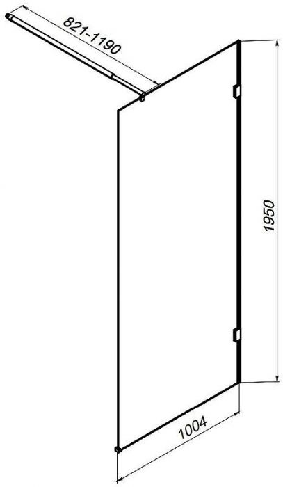 Душевая перегородка AM.PM X-Joy 100 W94UWI-100-F1-BTE профиль Черный матовый стекло прозрачное