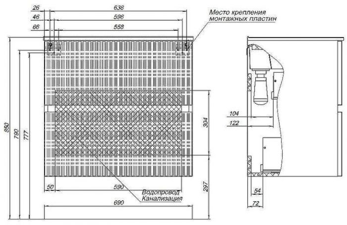 Тумба под раковину Aquanet Джейн 70 313285 подвесная Белая матовая