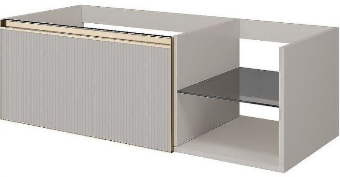 Тумба под раковину Boheme Armadi Art Quatro 6 120 790-M6-120-CM-RIB-MG подвесная Кашемир профиль Золото матовое