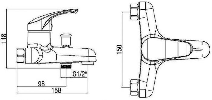 Смеситель для ванны Orange OneLife P11-100cr Хром