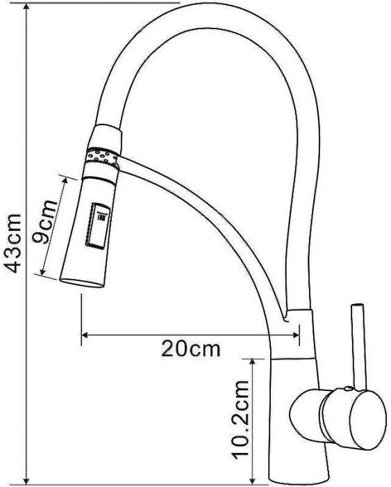 Смеситель для кухни Melodia della vita Perfetto MDV30206Black Хром Черный