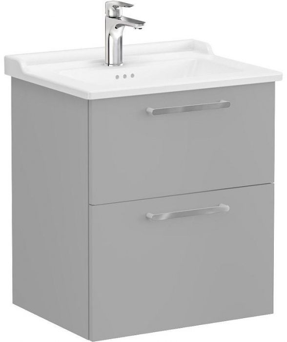 Тумба с раковиной Vitra Root Flat 60 68279 подвесная Серый камень матовый