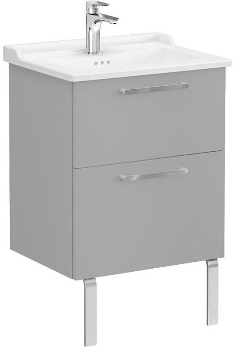 Тумба с раковиной Vitra Root Flat 60 68279 подвесная Серый камень матовый