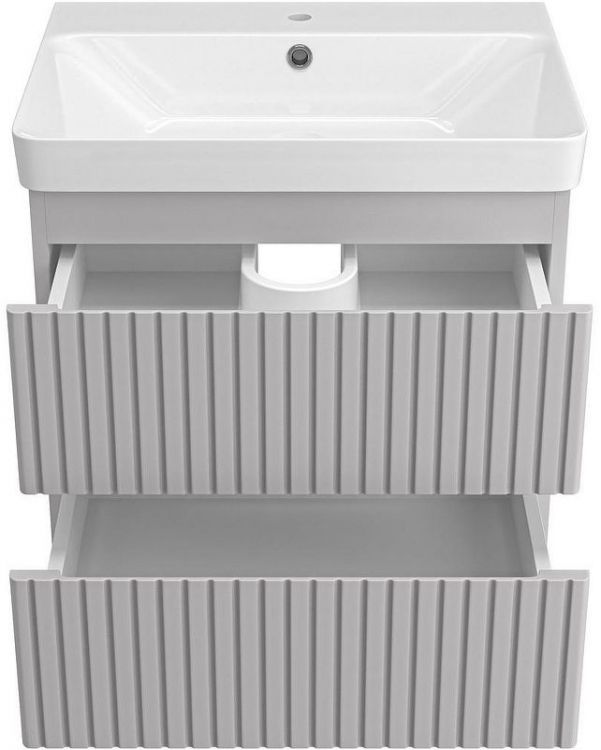 Тумба с раковиной Brevita Victory 60 УТ000025788 подвесная Серый шелк