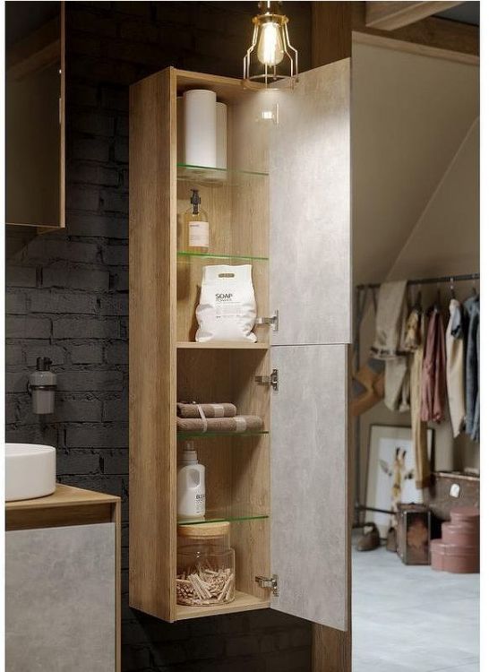 Корпус шкафа пенала Aqwella 5 Stars Mobi 36 MOB0535DB подвесной Дуб балтийский