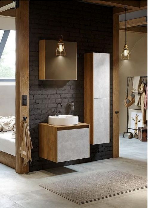 Корпус шкафа пенала Aqwella 5 Stars Mobi 36 MOB0535DB подвесной Дуб балтийский