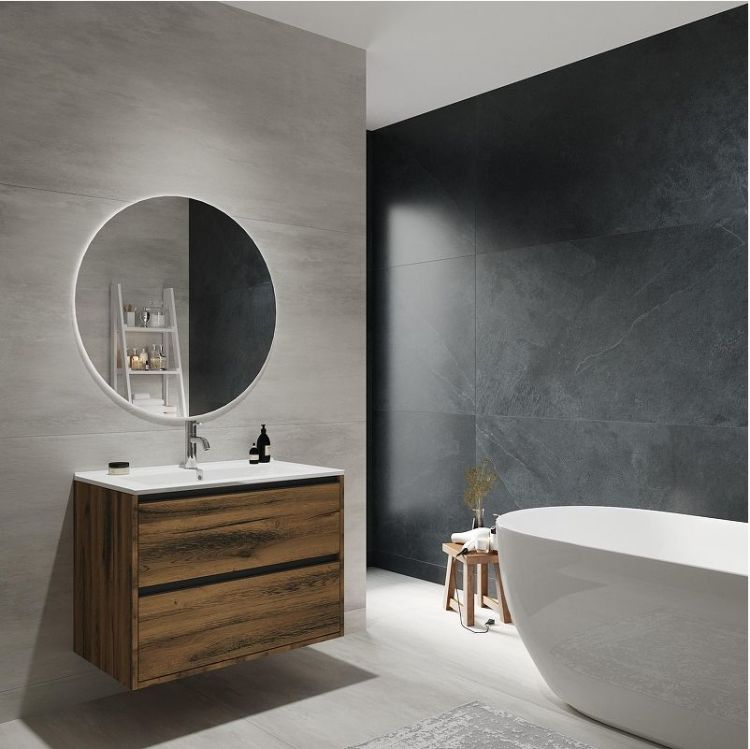 Тумба под раковину ЗОВ Парма 90 P90AT подвесная цвет Древесина Аттик