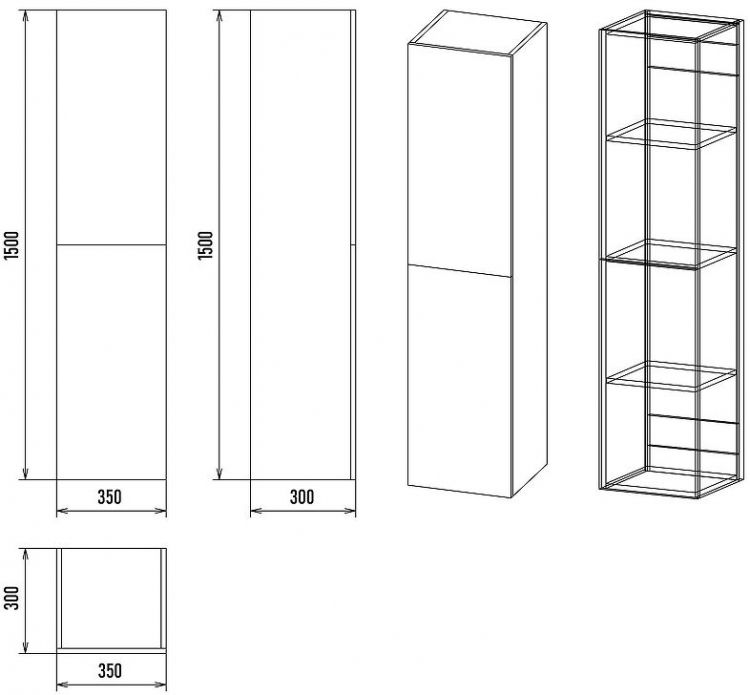 Шкаф пенал Misty Ненси 35 П-Нен-05035-01 подвесной Белый матовый Шкаф пенал Misty Ненси 35 П-Нен-05035-01 подвесной Белый матовый