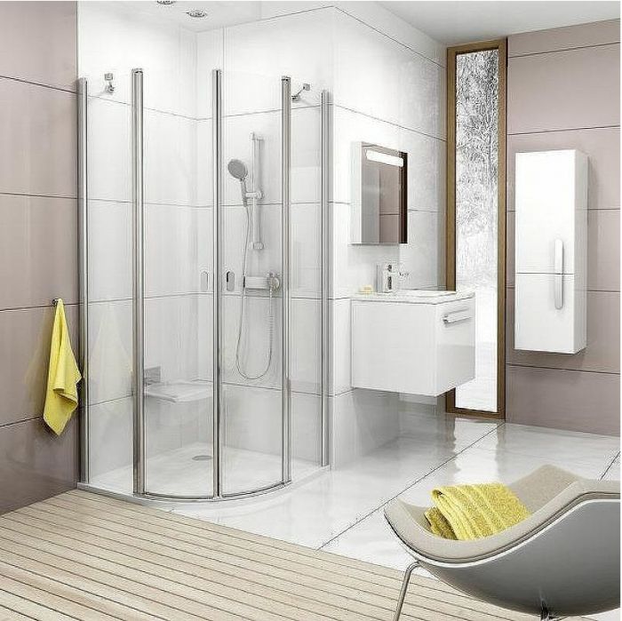 Душевой уголок Ravak Chrome CSKK4 80x80 3Q140C00Z1 профиль Хром стекло Transparent