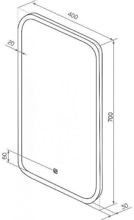 Зеркало Континент Mini 400х700 ЗЛП852 с подсветкой с сенсорным выключателем