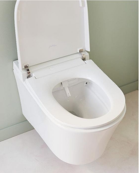 Комплект унитаза биде с инсталляцией Jacob Delafon Seine E34360-00 с сиденьем Микролифт и Белой глянцевой клавишей смыва