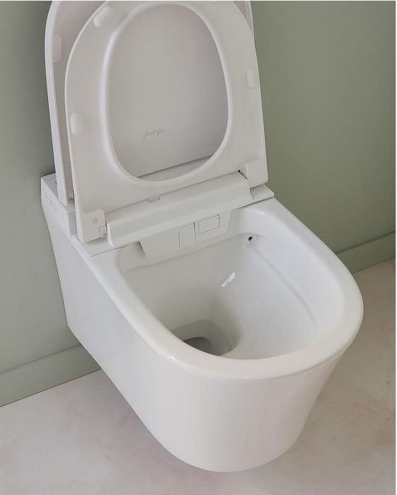Комплект унитаза биде с инсталляцией Jacob Delafon Seine E34360-00 с сиденьем Микролифт и Белой глянцевой клавишей смыва