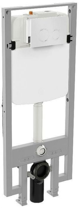 Комплект унитаза биде с инсталляцией Jacob Delafon Seine E34360-00 с сиденьем Микролифт и Белой глянцевой клавишей смыва