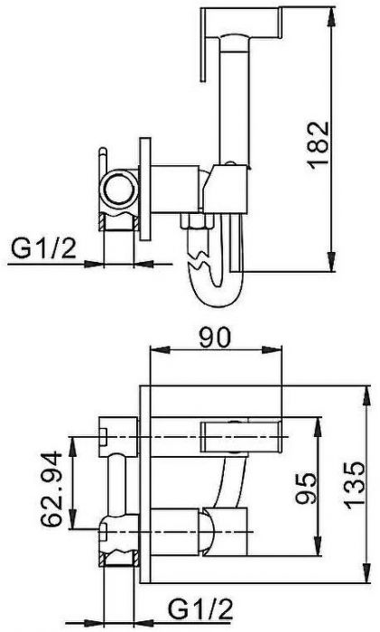 Гигиенический душ со смесителем Frap F7505 Хром