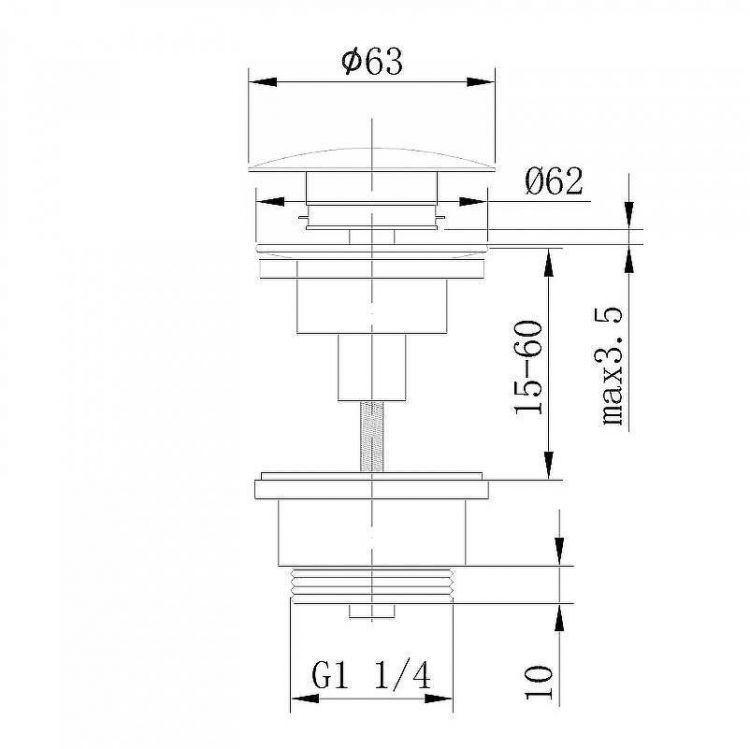 Донный клапан Abber AF0011B click-clack Черный матовый