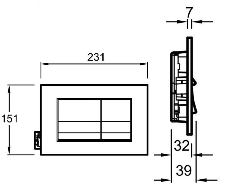 Клавиша смыва Jacob Delafon E20858-CP, хром глянцевый