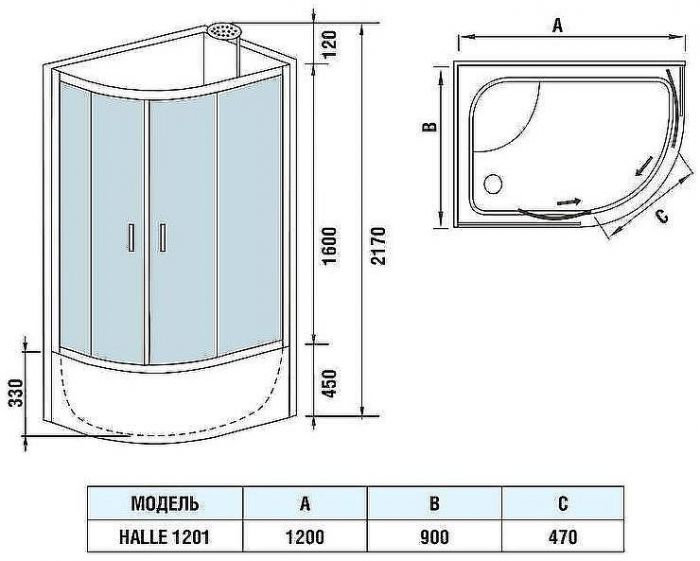 Душевая кабина WeltWasser WW500 Halle 1201 120x90 R 10000003312 без гидромассажа