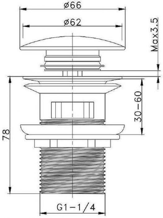 Донный клапан Raglo R600.03.06 click-clack Черный матовый