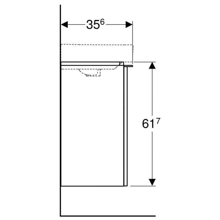 Тумба под раковину Geberit Smyle Square 45x61.7, левая, песчаный глянец [500.351.JL.1]