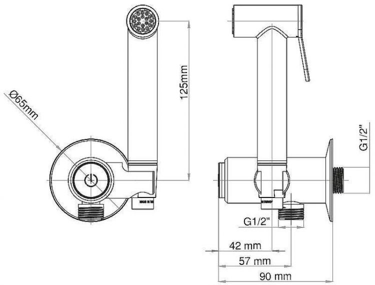 Гигиенический душ со смесителем Teska Touch BTK6701 Золото Гигиенический душ со смесителем Teska Touch BTK6701 Золото