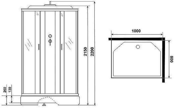 Душевая кабина Niagara Classic 100х80 NG-33084-14QP без гидромассажа