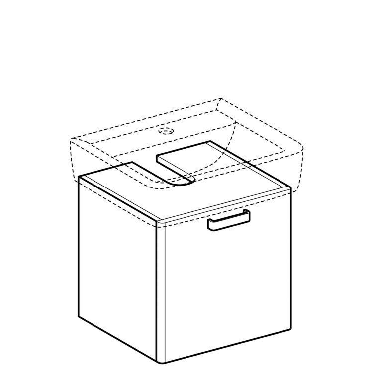 Тумба под раковину Geberit Renova Plan 485 мм, белый [879170000]