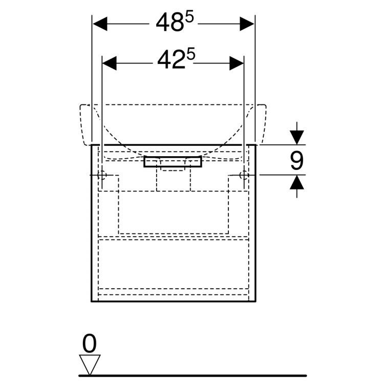 Тумба под раковину Geberit Renova Plan 485 мм, белый [879170000]