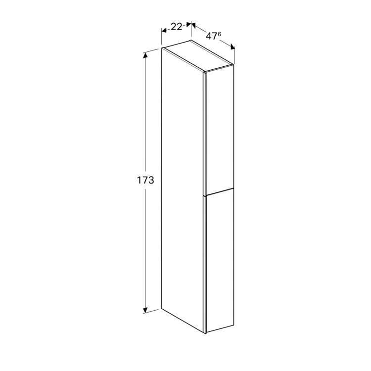 Пенал для ванной Geberit Acanto, 22x48, белый [500.638.01.2]