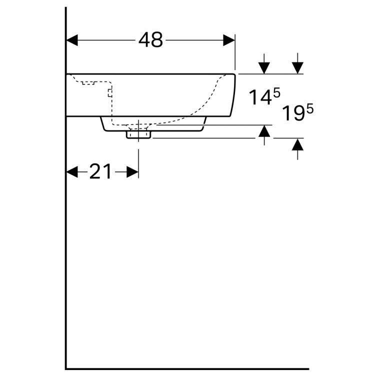 Раковина Geberit Renova Nr.1 Plan, 222260000