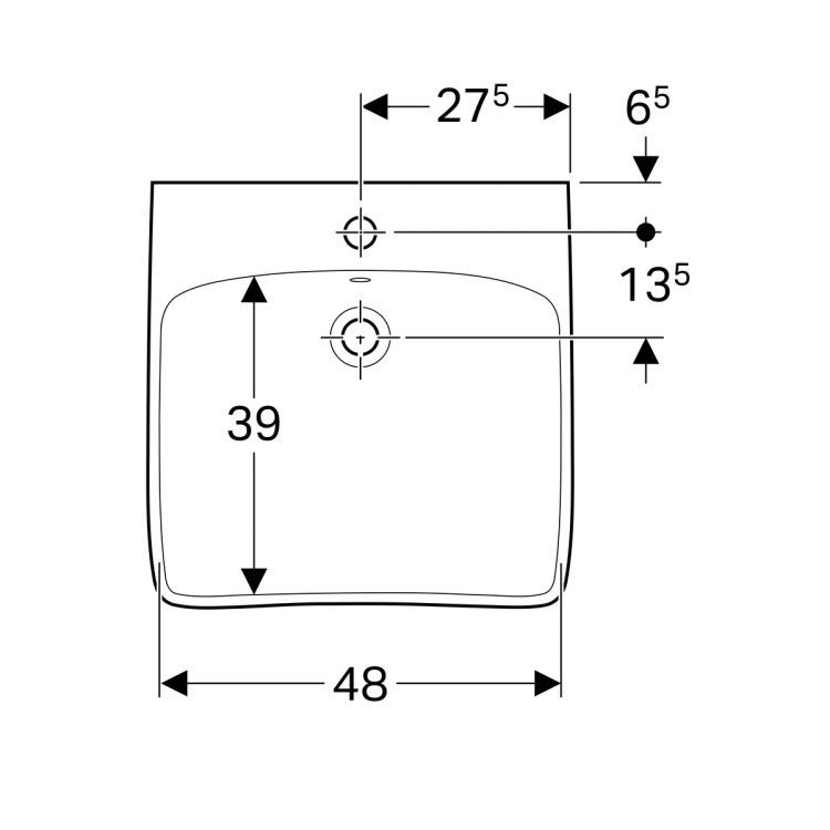 Раковина Geberit Renova Nr.1 Comfort, 258555000 Раковина Geberit Renova Nr.1 Comfort, 258555000