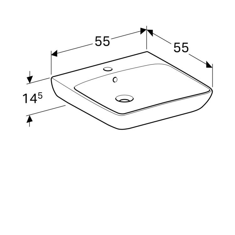 Раковина Geberit Renova Nr.1 Comfort, 258555000 Раковина Geberit Renova Nr.1 Comfort, 258555000