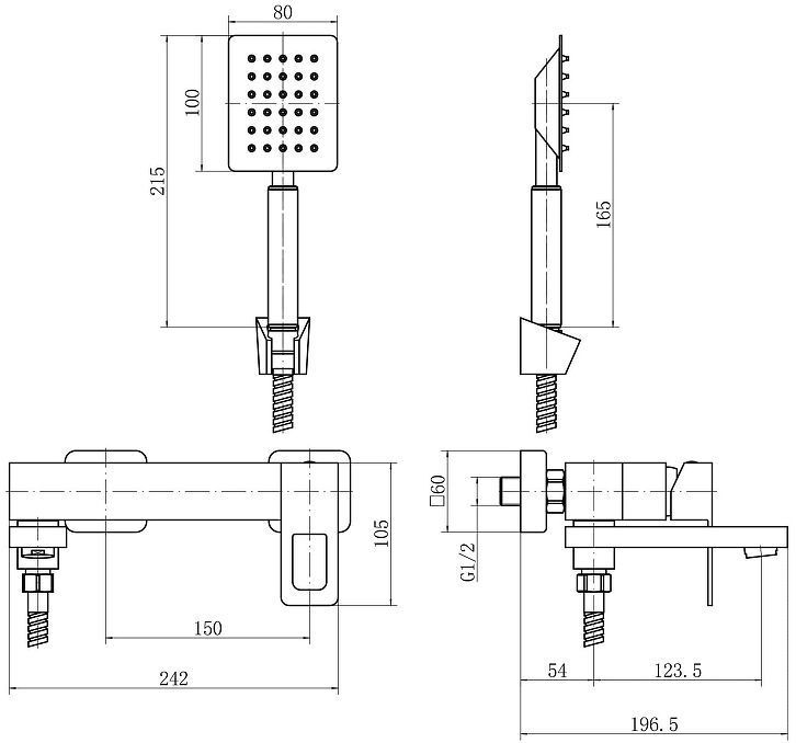 Смеситель для ванны Fashun A53117 цвет Сатин