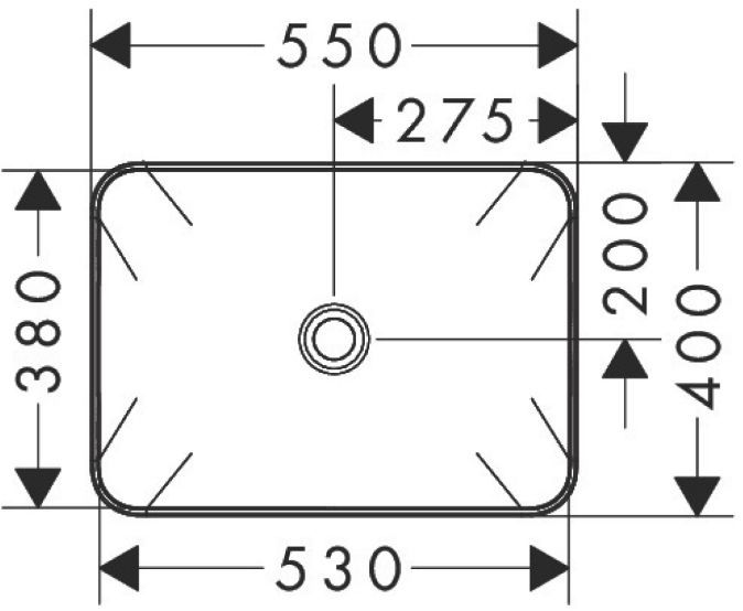 Hansgrohe Xuniva Q Раковина-чаша 55х40см., без отв., накладная, без перелива, цвет: белый