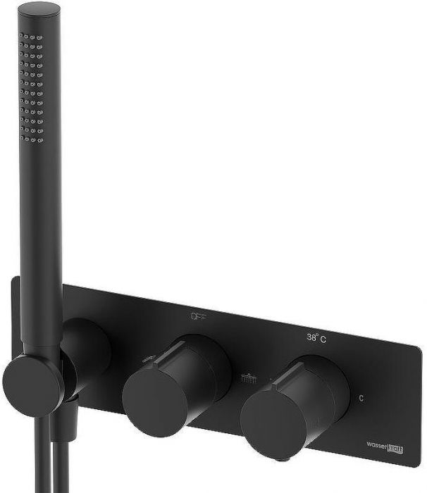 Смеситель для душа WasserKRAFT Elbe 7488 Thermo с термостатом Черный