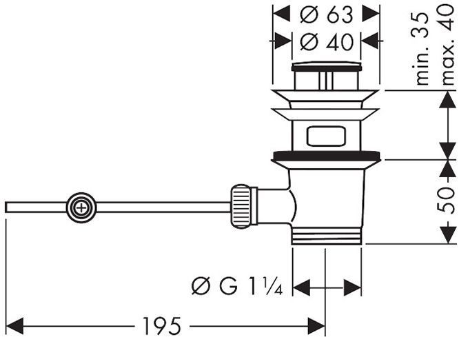 Hansgrohe Донный клапан, цвет: хром