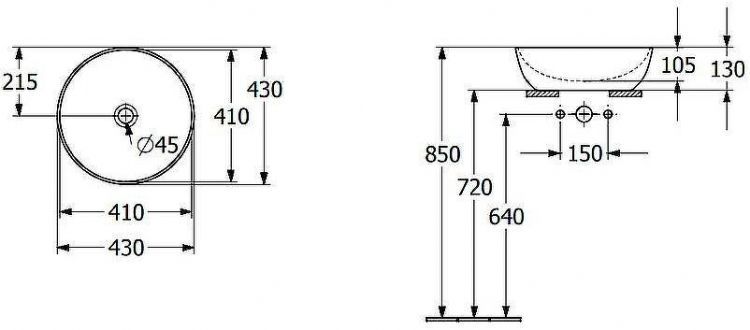 Раковина-чаша Villeroy&Boch Artis 43 417943BCW0 Fog