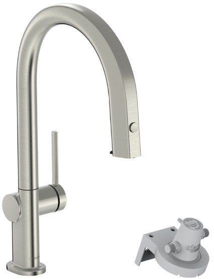 Hansgrohe Aqittura Смеситель для кухни, 1 отв., с вытяжным изливом 1jet и функцией фильтрации, цвет: нержавеющая сталь
