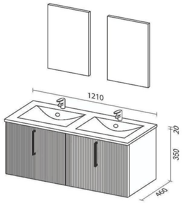 Тумба с раковиной SanVit Рольф W 120 krolfW120 подвесная Белый глянец